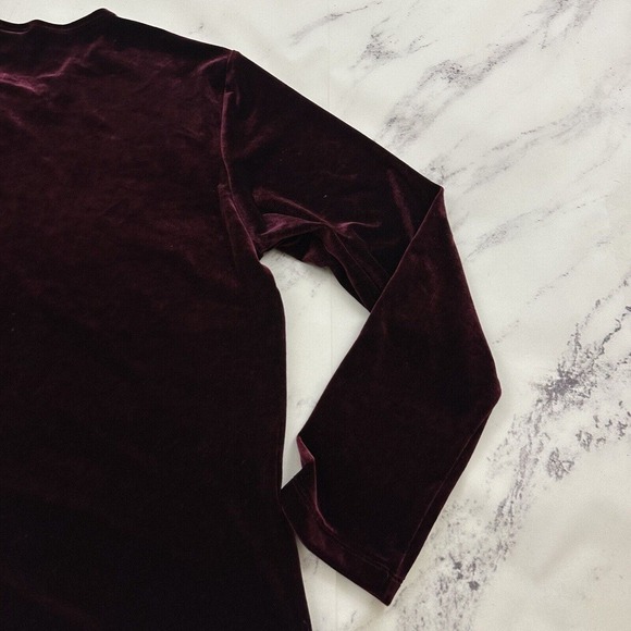 Laura Scott Womens Vintage Velvet Cardigan Sweater Size M Dark Purple Whimsygoth - Picture 9 of 11